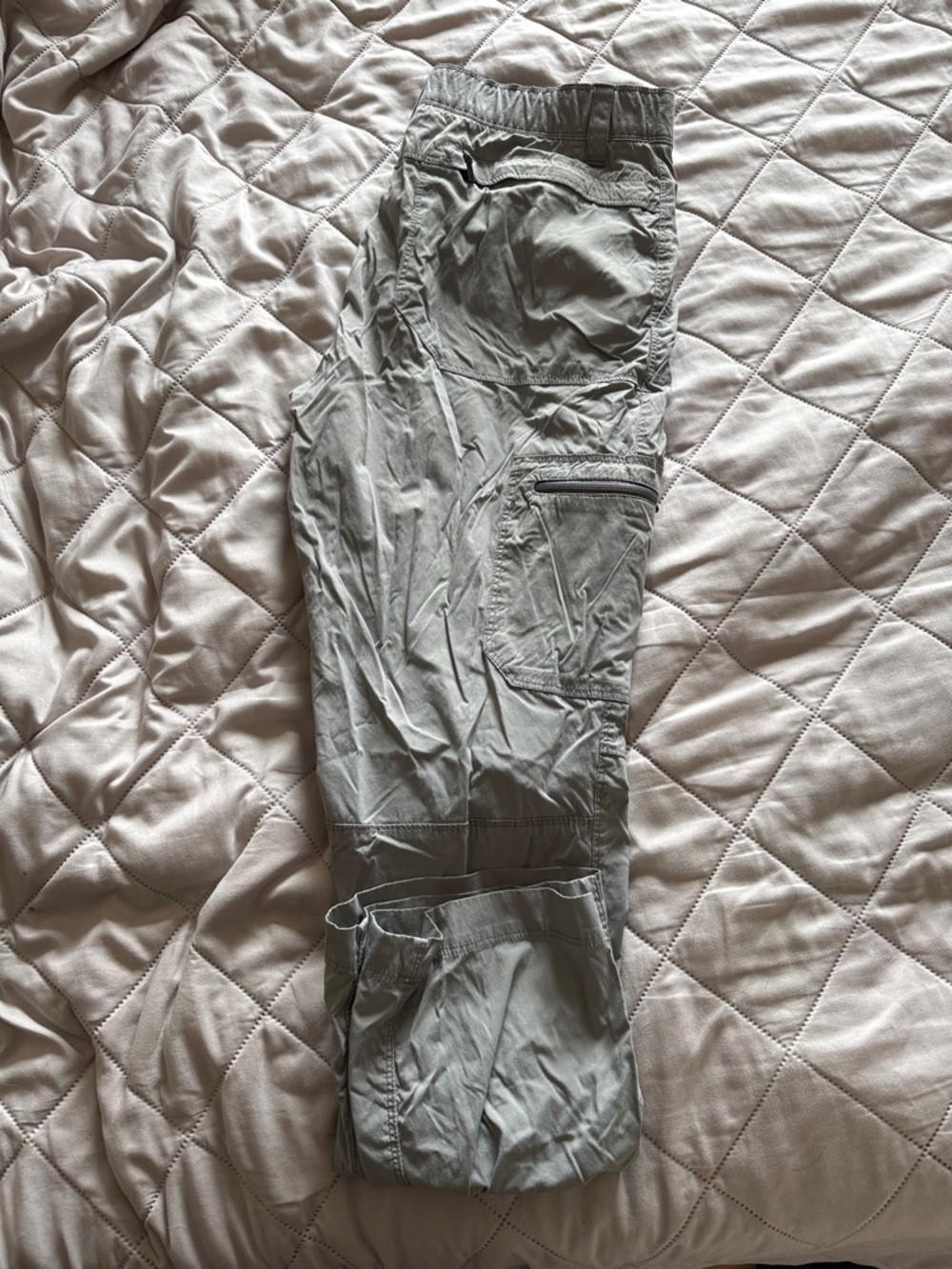 Men's Cargo Pants with Utility Pockets - Light Gray